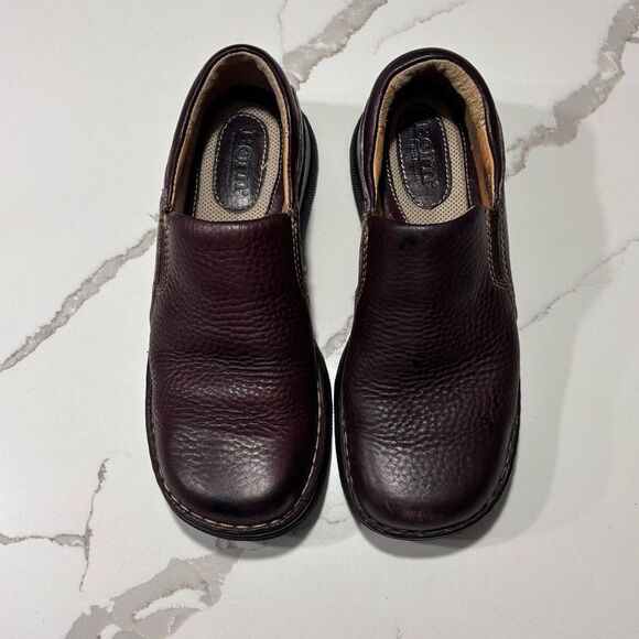 Born | Handcrafted Footwear Women’s Brown Pebbled Leather Slip on Loafers Size 6 - Picture 4 of 14